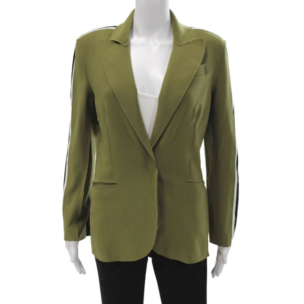 Norma Kamali Women's Polyester Collard Single Breast Blazer Green Size S